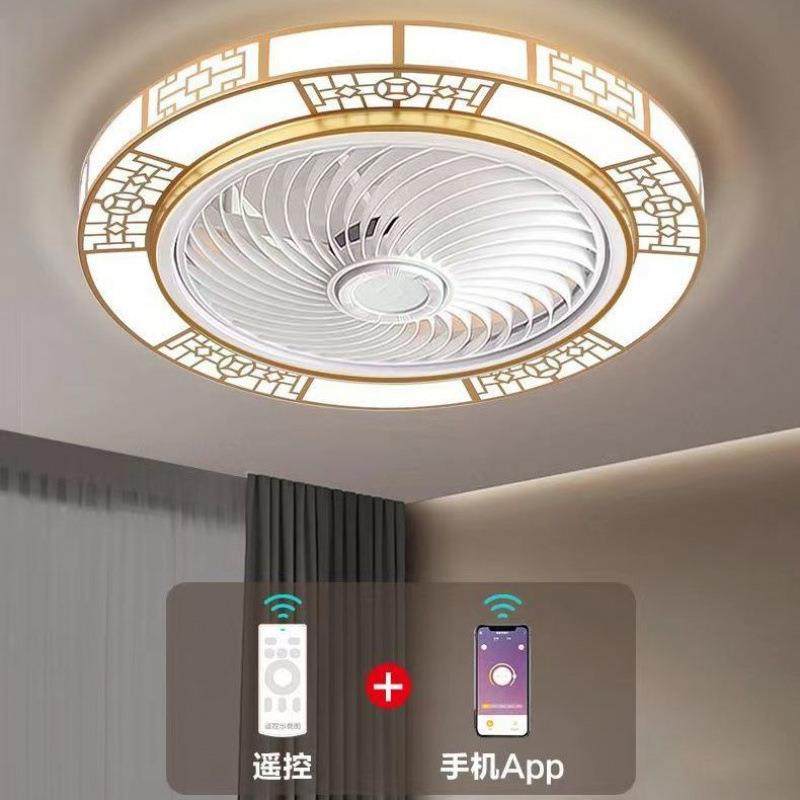 卧室吸顶灯风844扇新灯新中式房带风扇一灯现代简体约餐厅书吊扇