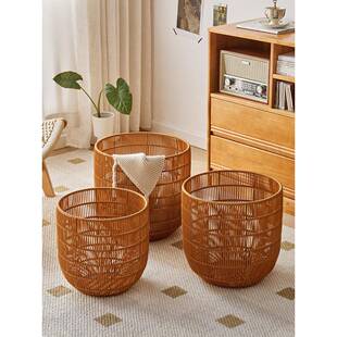 洗衣篮仿浴脏室脏衣服收纳筐编脏衣藤篮家用衣筐卧室卫10277237生