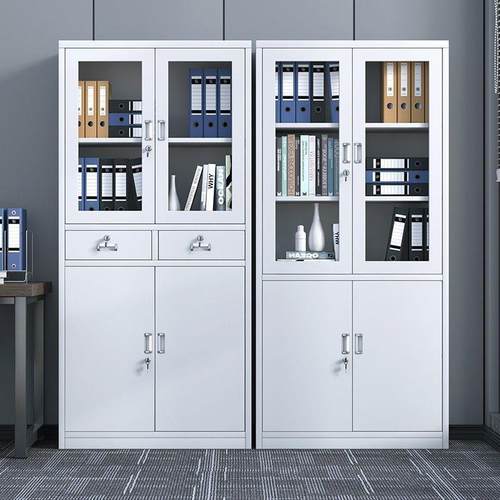 铁皮办公室文件柜钢制档WS53486案料柜财务凭证带锁柜屉矮柜储抽