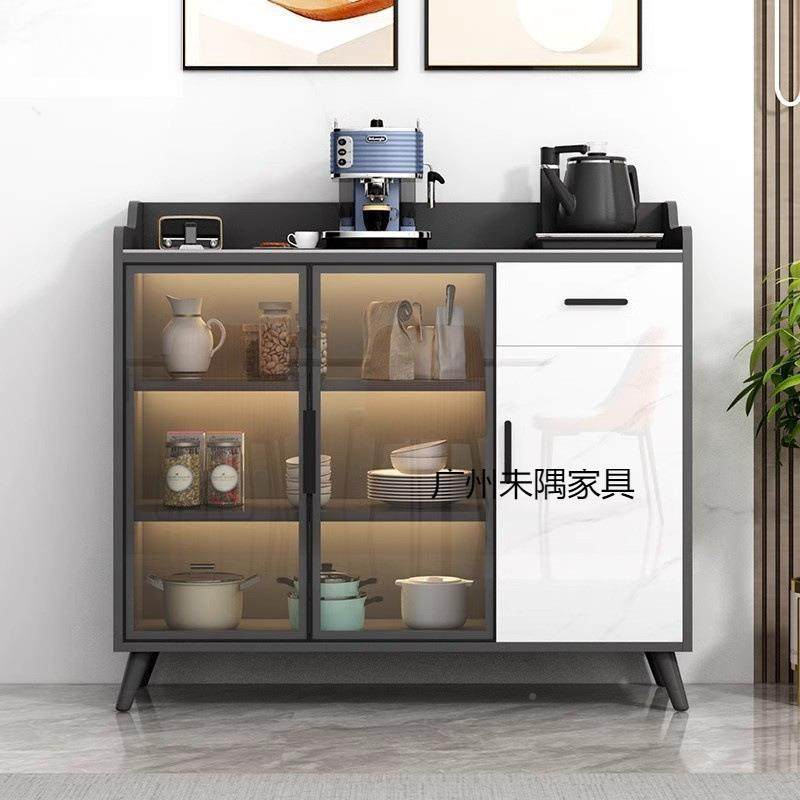 岩板BPT餐家边柜现代碗柜厨房纳储物柜收客厅吧台用一门体玻璃茶