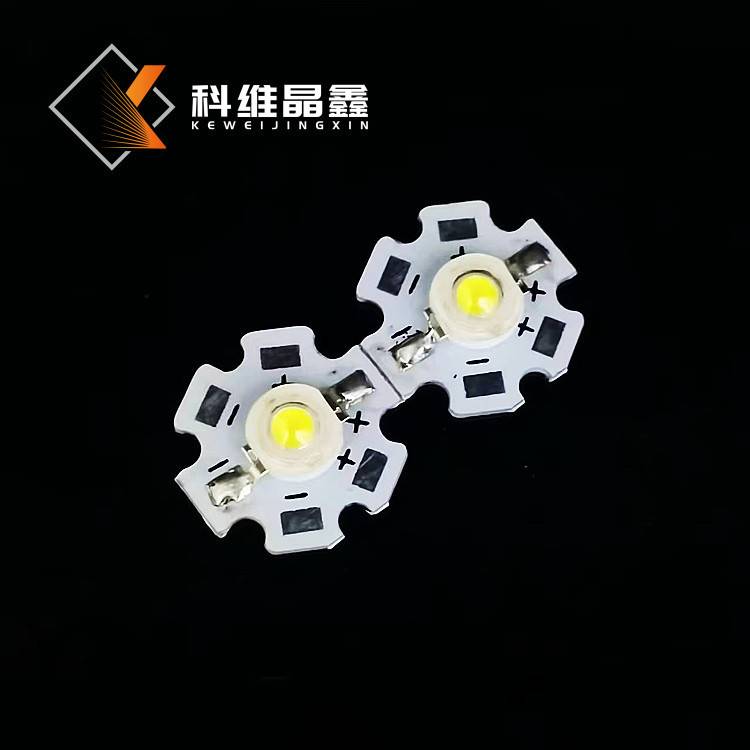 大功率LED发光二极管1W白色3W高亮暖白红光黄光绿光带铝基板光源