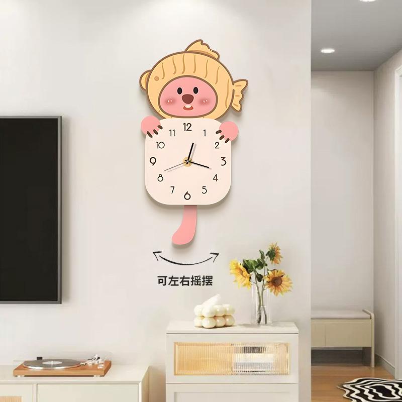 2可爱露厅比挂钟客20新6款YW-DENG-餐厅装饰钟表卡通创意静音