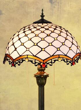 灯41820CM室蒂凡地中海复古装饰彩色玻尼璃客厅餐厅卧落地古铜色