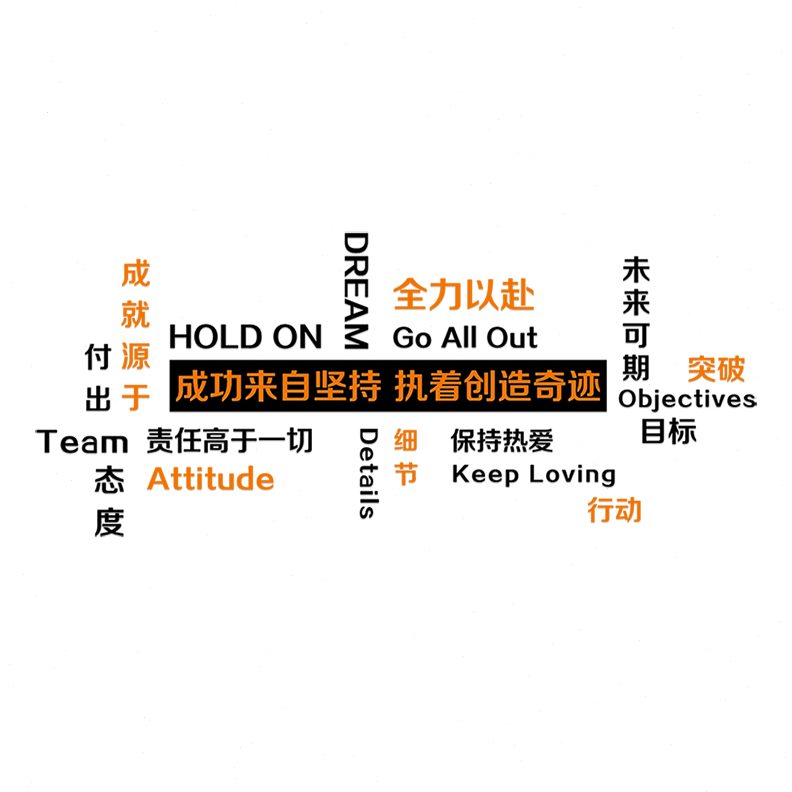 布置企业文化氛围励志标语墙面装饰背景墙感公司办公室贴纸高级面