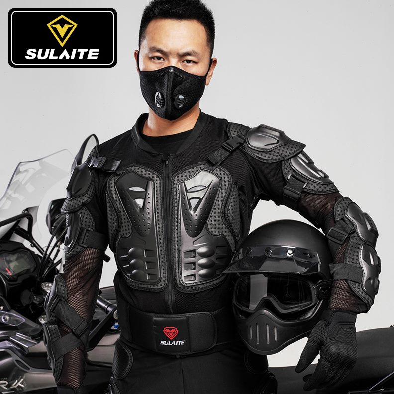 摩托车防护机车服服护装备防摔护具全套拉夏季甲越野衣力骑行服男