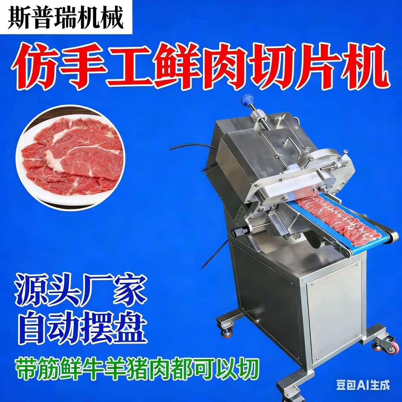牛羊肉鲜肉切片新款羊肉牛羊商用潮汕老北京全自动手工火锅切片机