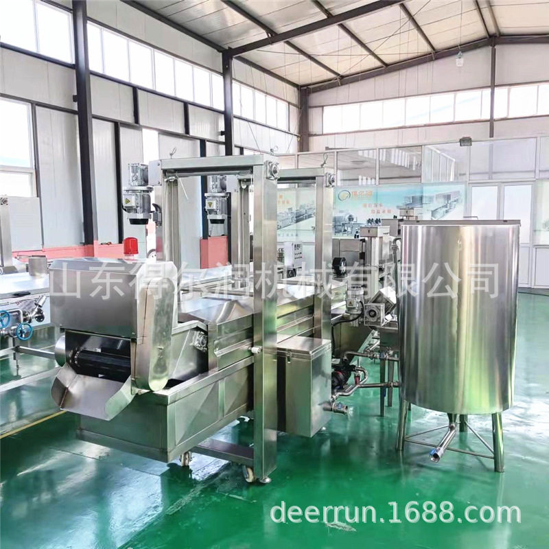 小虾米虾仁油炸机 螃蟹上浆油炸生产线 不粘物料 售后保障 自动化