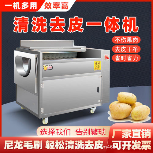 全自动土豆清洗去皮机商用红薯萝卜芋头莲藕生姜蚝猪蹄清洗脱皮机