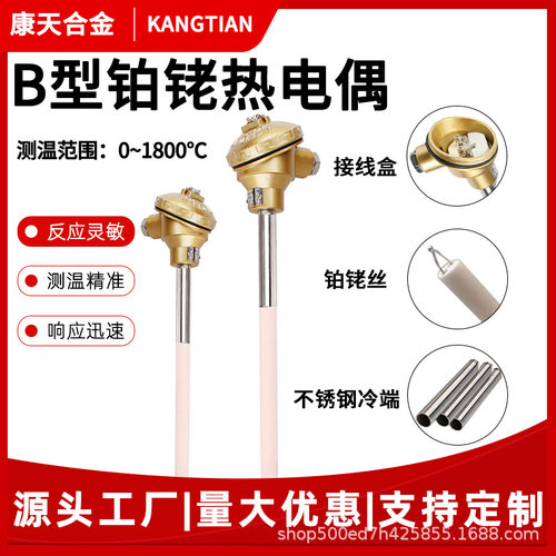 B型铂铑热电偶s型热电偶0-1800度刚玉热电偶防爆耐高温温度传感器