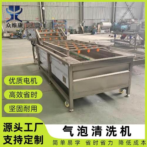 定制水产品气泡清洗机香菇清洗设备全自动小龙虾气泡清洗机器