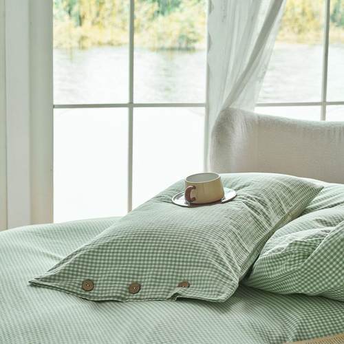 纽扣式~纯棉水洗棉被0单件全棉单人罩1套5x200x2被BE8910cm简约四