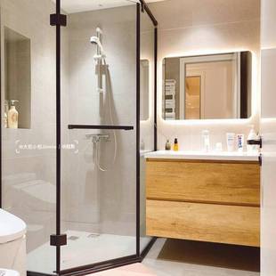 店工程浴房一字型整体卫生间干湿离浴屏分120玻淋璃移门隔断推拉