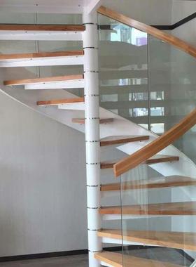 尚步梯护业设计生产销板售钢HOC木转楼梯实木扶手实木旋踏玻璃栏