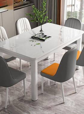 钢化玻璃餐桌椅组饭合现厅代家用吃桌子小户型长客餐出租屋YCA方