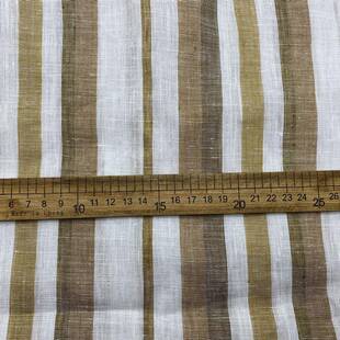 厂家202季纤5款UHU纯亚麻织条纹时尚家色纺棉麻面料春夏天然亚麻