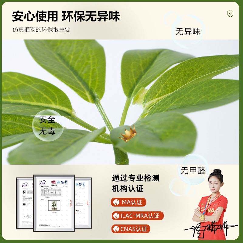 仿真绿植轻奢鸭脚木高品质客厅入户玄关落地装饰摆件大型假树摆件