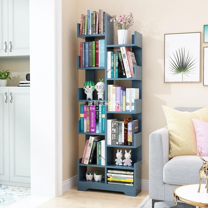 书架落地置架一体墙16196书柜子学物生用多层靠网红儿童收纳家架