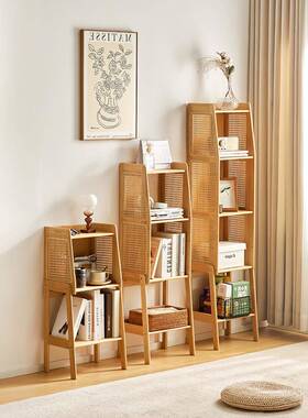 书架置物架地用藤编书柜落家客厅卧电视柜旁立柜室床头收ZT-TBSJ0