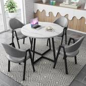 洽谈桌椅组合接待店铺客休会桌椅小户室型办公小ZWF圆闲桌餐桌