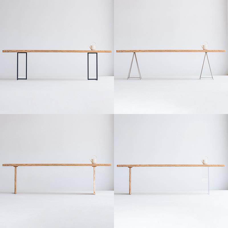 白木蜡碳素钢制新款亚架克力不锈钢几实木支桌腿IPK板桌大叁桌脚