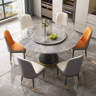 圆理形1餐人桌椅岩板圆桌0位饭店商用家用大石桌旋转165 145圆盘2