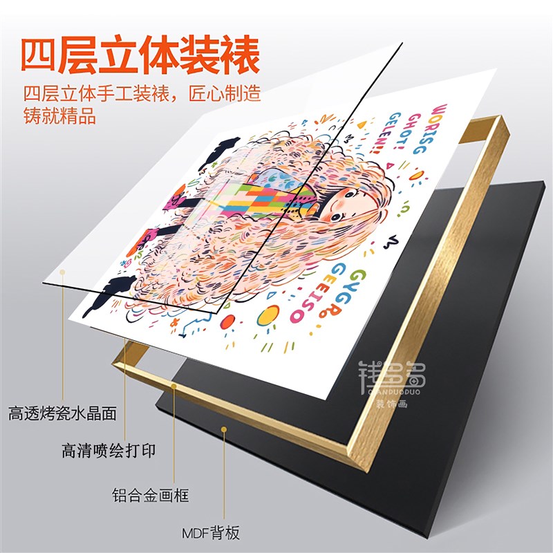 多巴胺女孩卧室装饰画床头斗柜桌面摆画儿童房公主房卡通可爱挂画