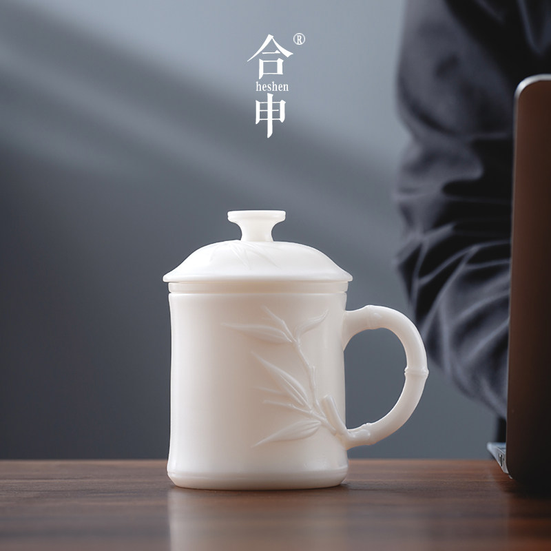 高端冰种玉瓷泡茶杯茶水分离办公室个人专用过滤茶水杯子礼盒送礼,餐饮具,茶杯,淘宝优惠券,粉丝福利购,淘宝优惠卷