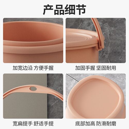 折叠水桶家用加厚塑料桶手提耐摔洗衣桶学生宿舍用大号带盖折叠桶