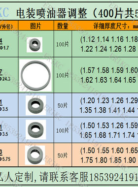 B27 B21 B23 B24电喷油嘴调整垫片适用于电装喷油器调整垫Z片400