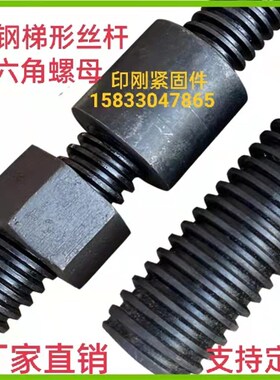 梯形丝杆六角螺母圆螺母45#钢粗牙方扣HT形扣螺杆螺母套装现货供