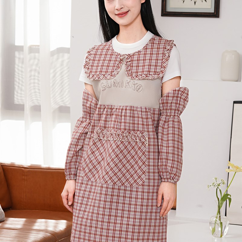 夏季薄款围裙透气时尚围裙家用防污工作服女新款网红罩衣马甲韩版图片