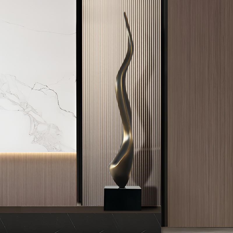 现代简约抽象雕塑客厅玄关落地瘦高款壁龛细长型艺术摆件工艺品