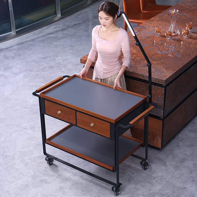 大号移动餐车酒店餐厅传菜多功能服务手推车商用烤鸭车蛋糕酒水车