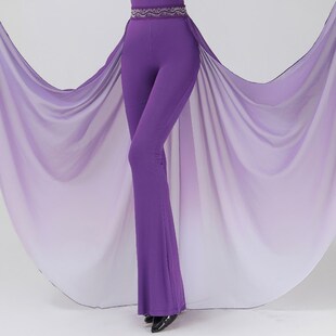 形体礼仪渐变色腰封舞蹈训练一片式 飘纱女模特P走秀课腰巾导师专