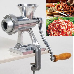 46小型家c用手动绞肉机手摇多功能铝合金绞肉机搅碎菜灌肠机磨粉