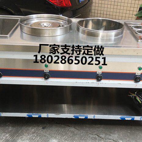 厂家订做粉面厨具设备电热双锅汤粉炉多功能粉面车下面机煮面炉