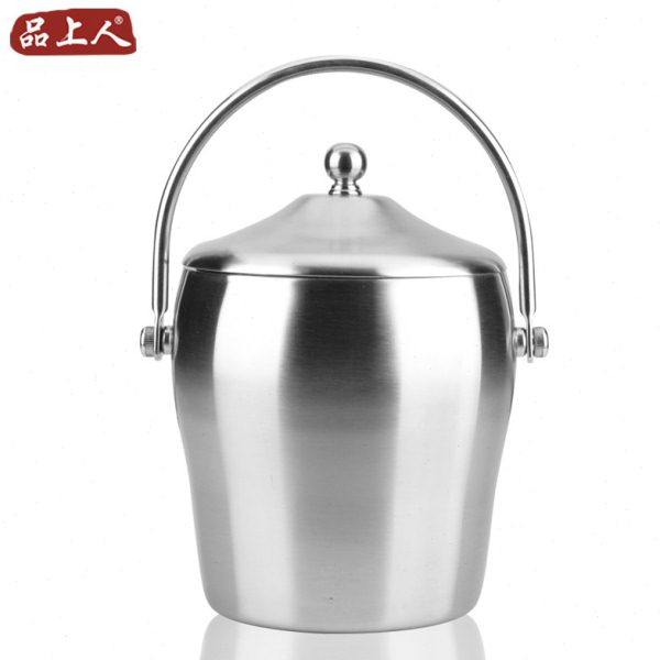 包邮加厚2L加重双层不锈钢带提手鼓形保温冰桶送冰夹冰粒桶,餐饮具,冰桶,淘宝优惠券,粉丝福利购,淘宝优惠卷