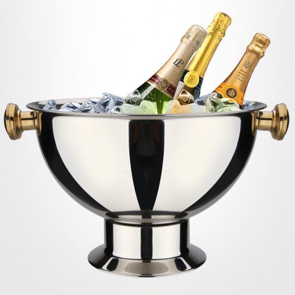 不锈钢大冰桶宴会香槟盆特大红酒冰粒桶宾至盆酒吧香槟桶冰镇器