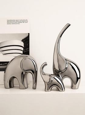 贝汉美简约现代家居摆设轻奢大象工艺品客厅酒柜电视柜装饰品摆件