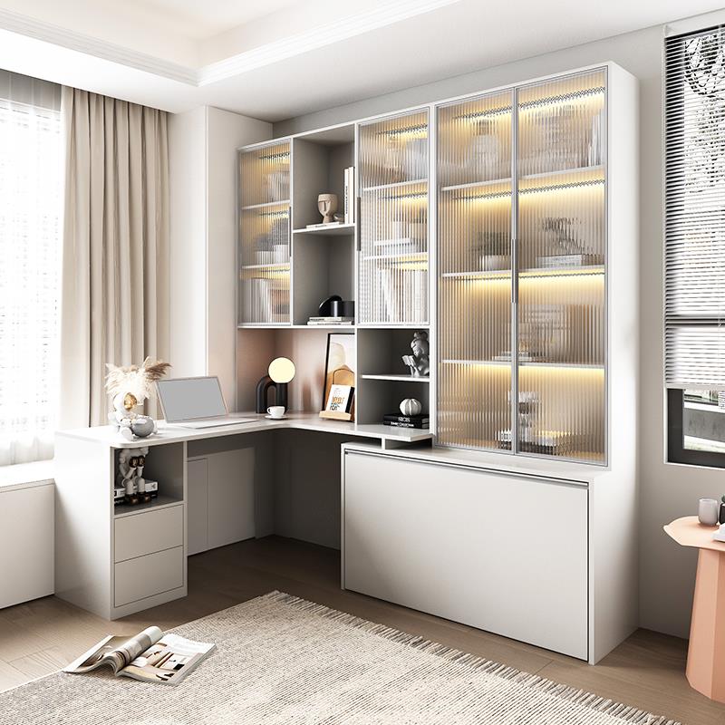 床多功能抽拉休书书架组合DC202002转角书柜隐形床桌书午房午休折