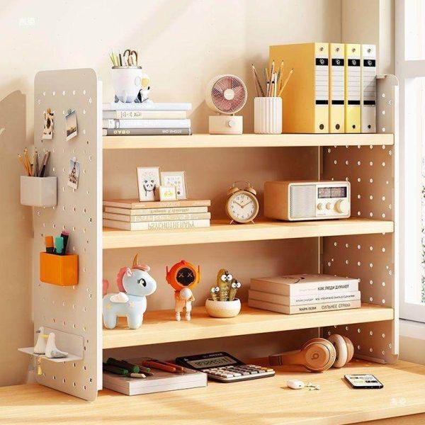 桌面置物架小型书柜洞洞板展示架书学生书架公桌收纳架分层架子,收纳整理,书桌收纳置物架,淘宝优惠券,粉丝福利购,淘宝优惠卷