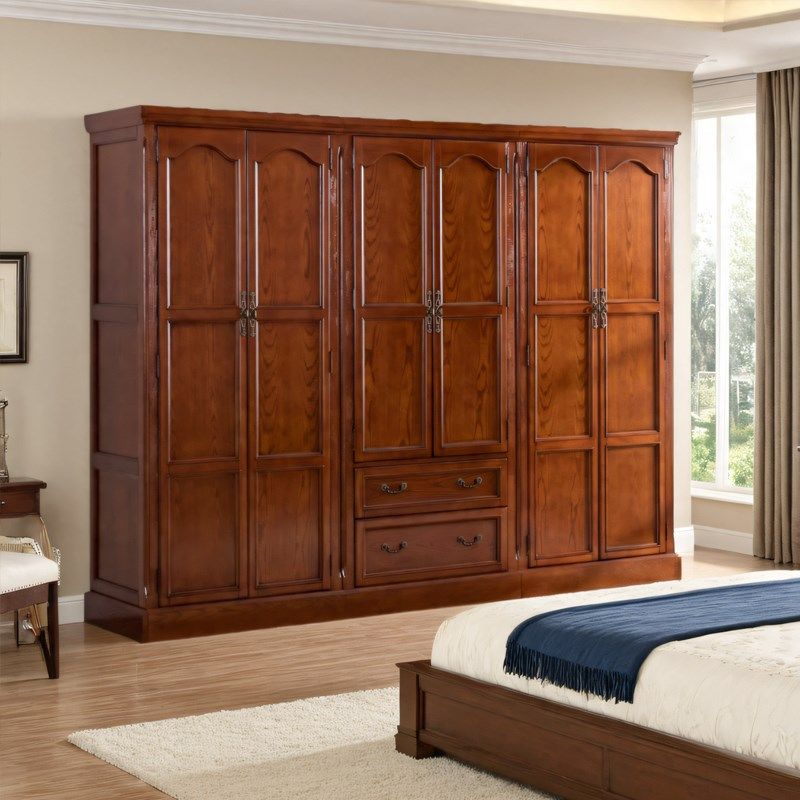 美式实木衣柜家用 欧式小型卧室柜子单门双门挂衣柜大衣橱储物柜,住宅家具,自由组合衣柜,淘宝优惠券,粉丝福利购,淘宝优惠卷