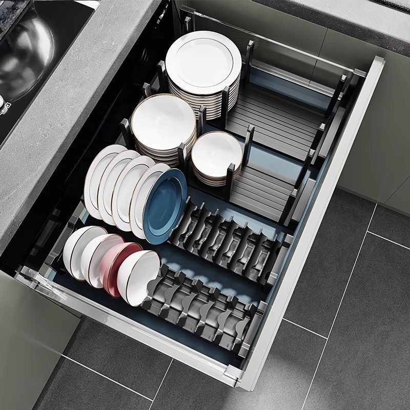 碗碟收纳架碗盘厨房抽屉收纳分隔内置碗架柜内橱柜餐具盘子置物架,厨房/烹饪用具,厨房置物架/置物柜/角架,淘宝优惠券,粉丝福利购,淘宝优惠卷