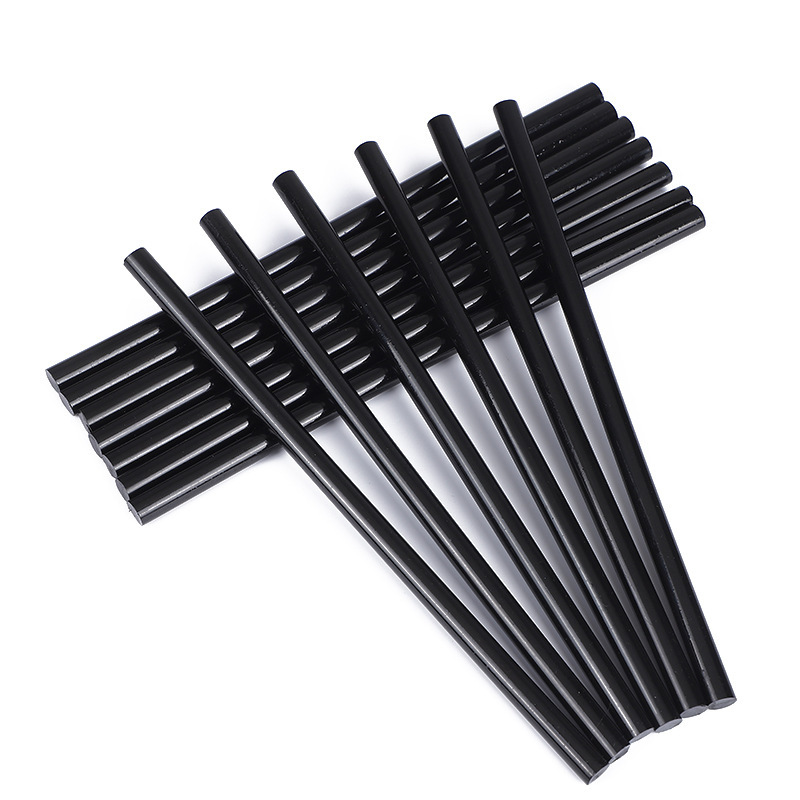 高粘黑色热熔胶棒7lmm11mm整箱黑色热熔胶条环保透明热溶胶棒胶