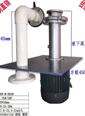 SUS304/316立式酸碱液下化工泵TSV-05502寸泵头20150B3.7KW
