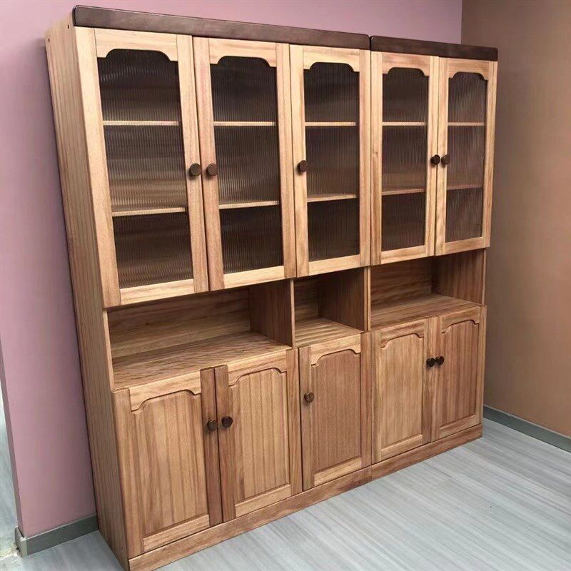 全实木红檀木两门书柜儿童三门书柜书房书柜电脑桌客厅办公室书柜