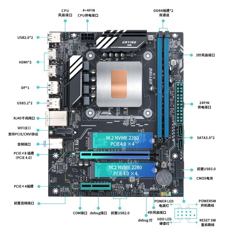 尔英板载CPU套装i7-12700H i9-12900H i5-12500H正式版处理器主板