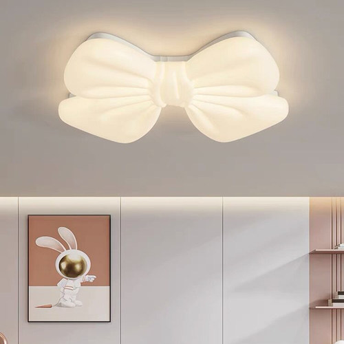 2024新款卧室吸顶灯现代简约led女孩子儿童房灯奶油风蝴蝶结吊灯