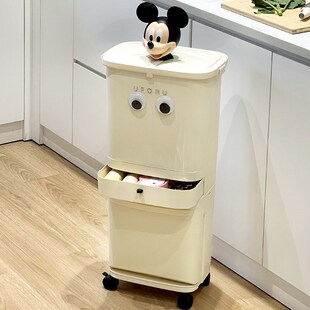 高款 厨房垃圾桶大容量可移动分类带盖H免弯腰收纳一体卫生桶小推