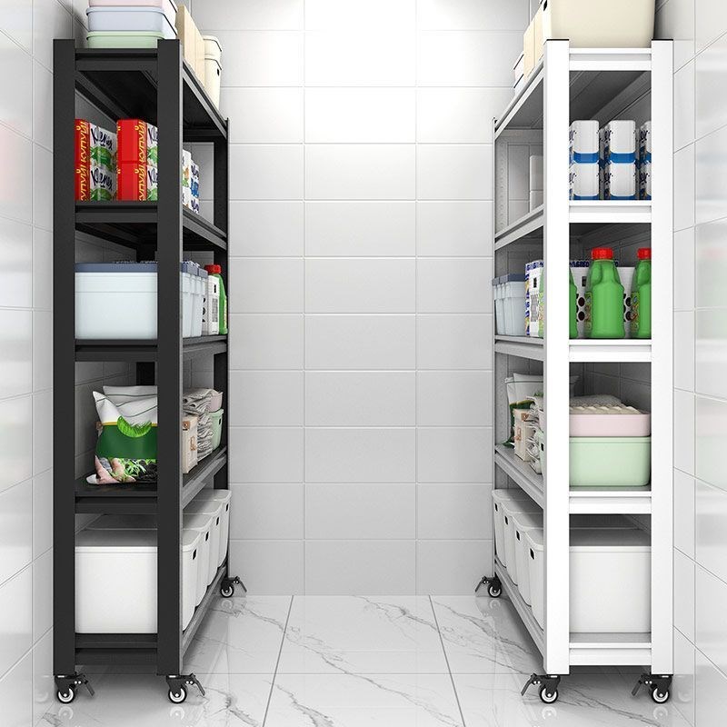 信京带轮置物架多层落地杂物收纳架加厚仓储货架储藏室移动储物架